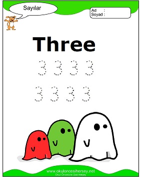 okul öncesi 1 sayısı çizgi çalışması